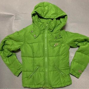 Hollister Bright Green Kids Puffer Jacket